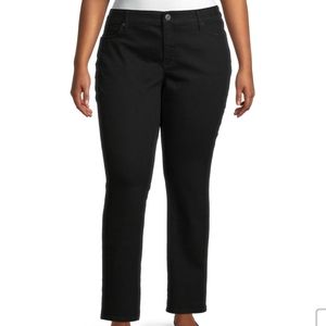 ✨️St. John's Bay Stretch Womens Mid Rise Straight Leg Jean | Black | Plus